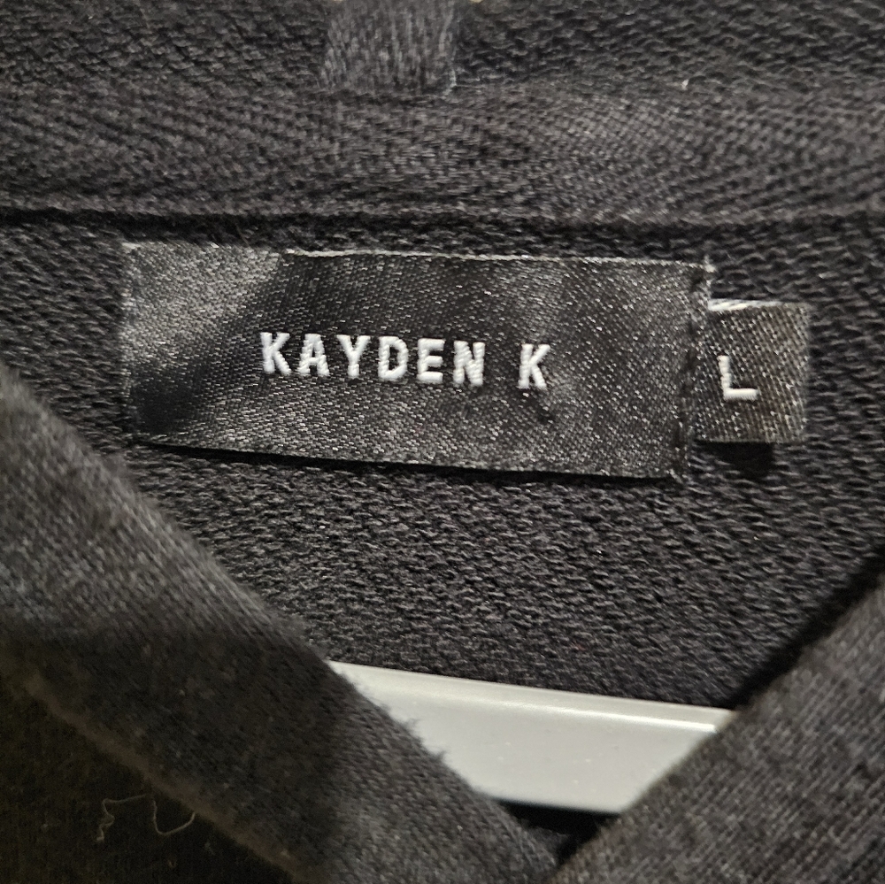 Kayden K Men's Black Pullover Hoodie Shortsleeve Black Sz Lg GUC - Picture 5 of 6
